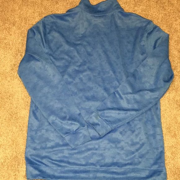Puma mens Blue Digi Camouflage 1/4 zipper t neck golf sweatshirt sweater m - Picture 4 of 4
